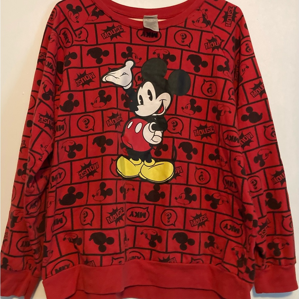 Disney Women's Size XL  Red Mickey Mouse Sweatshirt comfy